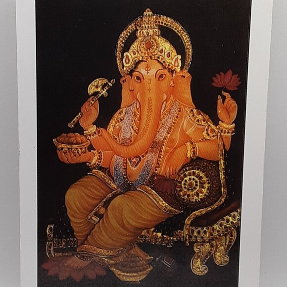 One Free With Tapestry OR Book Ganesh Hindu Satya Card Postcard Photo Frame Art - Picture 3 of 6